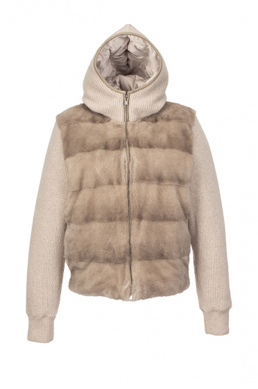 Дамско плетено яке с визон - Moonstone.bg Дамско плетено яке с визон