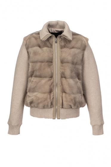 Дамско плетено яке с визон - Moonstone.bg Дамско плетено яке с визон