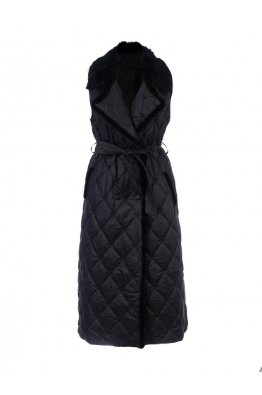 Дамски дълъг елек с кожа от визон - Moonstone.bg Дамски дълъг елек с кожа от визон