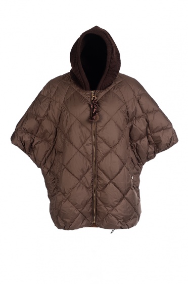 Дамско пухено яке с плетена качулка - Moonstone.bg Дамско пухено яке с плетена качулка