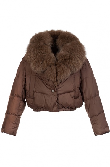 Дамско късо пухено яке с лисица - Moonstone.bg Дамско късо пухено яке с лисица