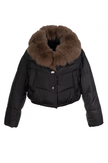 Дамско късо пухено яке с лисица - Moonstone.bg Дамско късо пухено яке с лисица