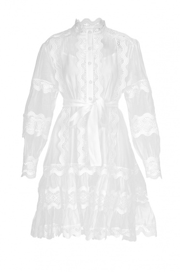 Дамска къса рокля дантелени волани - Moonstone.bg Дамска къса рокля дантелени волани