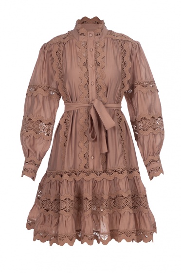 Дамска къса рокля дантелени волани - Moonstone.bg Дамска къса рокля дантелени волани