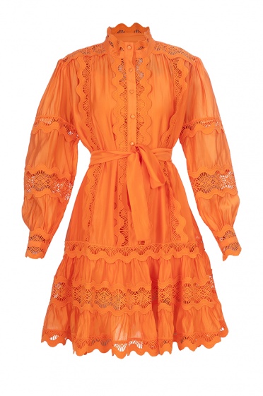 Дамска къса рокля дантелени волани - Moonstone.bg Дамска къса рокля дантелени волани