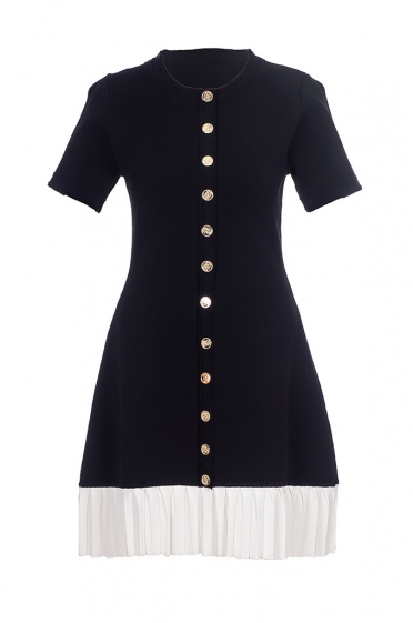 Дамска рокля с бял волан - Moonstone.bg Дамска рокля с бял волан